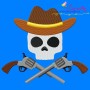 Cowboy Character Skull Embroidery Design Pattern-1