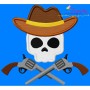 Cowboy Character Skull Applique Design Pattern-1