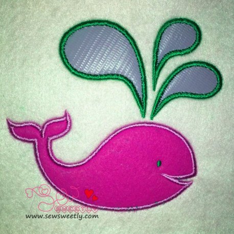 Pink Whale Applique Design- 1