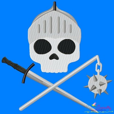Knight Character Skull Embroidery Design Pattern-1