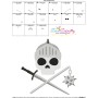 Knight Character Skull Embroidery Design Pattern-3