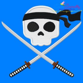 Ninja Character Skull Applique Design Pattern-1