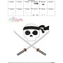 Ninja Character Skull Applique Design Pattern-3