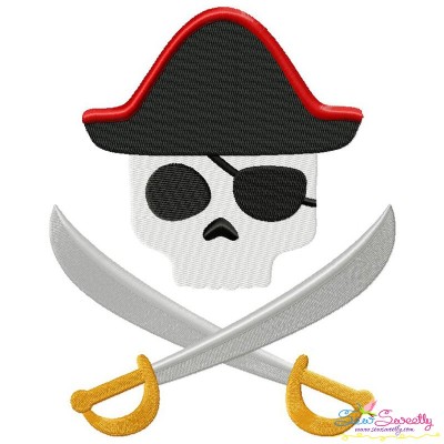 Pirate Character Skull Embroidery Design Pattern-1