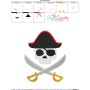 Pirate Character Skull Embroidery Design Pattern-3