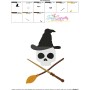 Wizard Character Skull Embroidery Design Pattern-3