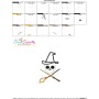 Wizard Character Skull Applique Design Pattern-3