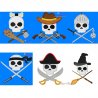 Skulls in Charge Characters Embroidery/Applique Design Bundle- 1