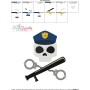 Cop Profession Skull Embroidery Design Pattern-3