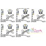 Cop Profession Skull Applique Design Pattern-2