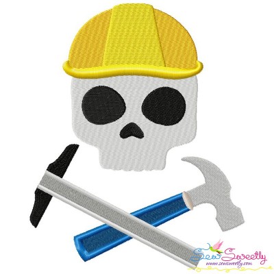 Engineer Profession Skull Embroidery Design Pattern-1