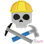 Engineer Profession Skull Applique Design Pattern-1