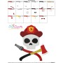 Fireman Profession Skull Embroidery Design Pattern-3