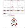 Fireman Profession Skull Applique Design Pattern-3