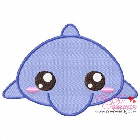 Cute Dolphin Embroidery Design Pattern-1