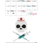 Nurse Profession Skull Embroidery Design Pattern-3