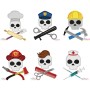 Skulls In Charge Profession Embroidery/Applique Design Bundle-1