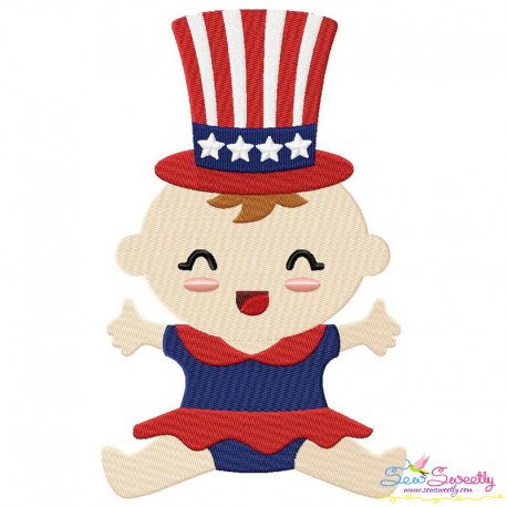 Patriotic Baby-3 Embroidery Design Pattern-1