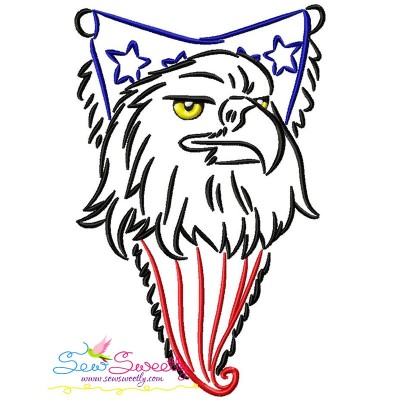Patriotic Bald Eagle-10 Embroidery Design Pattern-1
