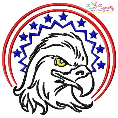 Patriotic Bald Eagle-9 Embroidery Design Pattern-1