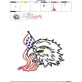 Patriotic Bald Eagle-7 Embroidery Design Pattern-3