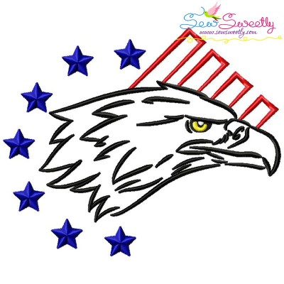 Patriotic Bald Eagle-5 Embroidery Design Pattern-1