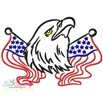 Patriotic Bald Eagle-3 Embroidery Design Pattern-1