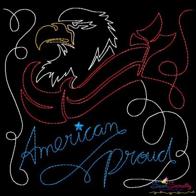 American Proud Patriotic Colorwork Block Embroidery Design Pattern-1