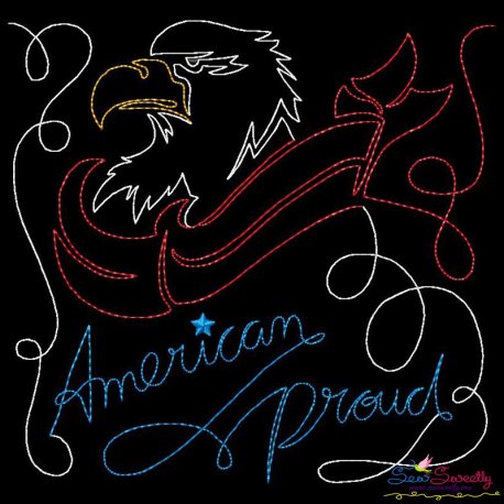 American Proud Patriotic Colorwork Block Embroidery Design Pattern