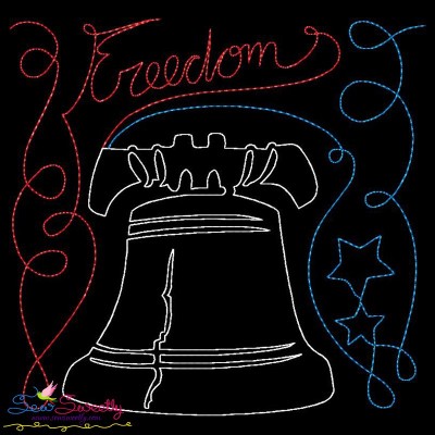 Freedom Patriotic Colorwork Block Embroidery Design Pattern-1