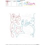 Red White Blue Patriotic Colorwork Block Embroidery Design Pattern-3