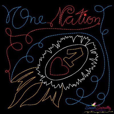 One Nation Patriotic Colorwork Block Embroidery Design Pattern-1