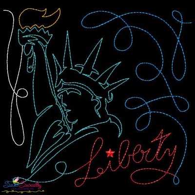 Statue of Liberty Patriotic Colorwork Block Embroidery Design Pattern-1