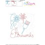 Fireworks Patriotic Colorwork Block Embroidery Design Pattern-3