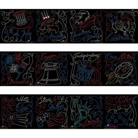4th of July Patriotic Redwork Blocks Embroidery Design Bundle-1