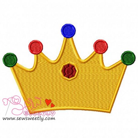 Crown Embroidery Design Pattern-1
