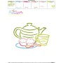Color Satin Stitches Tea Time-3 Embroidery Design Pattern-3