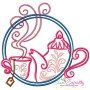 Color Satin Stitches Tea Time Embroidery Design Bundle-9