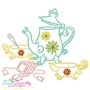 Color Satin Stitches Tea Time Embroidery Design Bundle-2