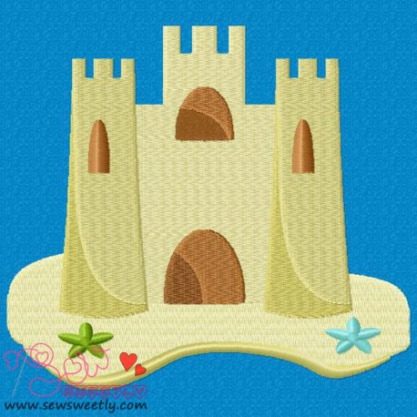 Sand Castle-1 Embroidery Design Pattern-1