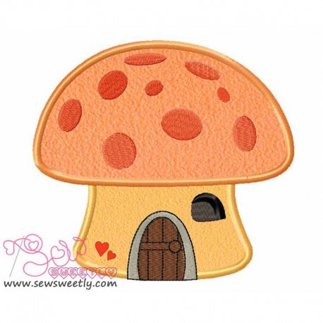 Mushroom House Applique Design Pattern-1