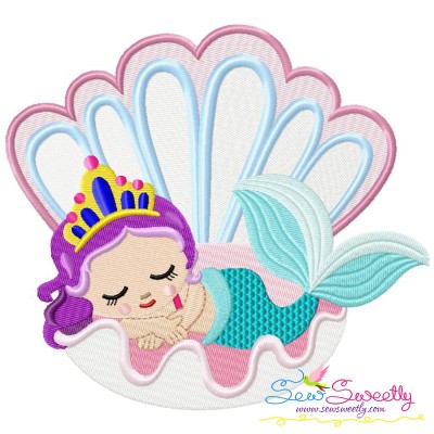 Baby Mermaid-4 Embroidery Design Pattern-1