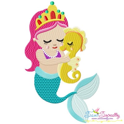 Baby Mermaid-3 Embroidery Design Pattern-1