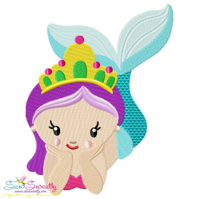 Baby Mermaid-2 Embroidery Design Pattern-1