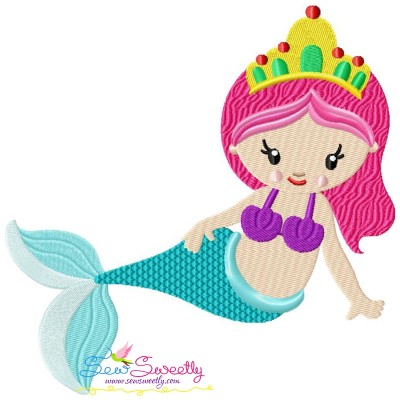 Baby Mermaid-1 Embroidery Design Pattern-1