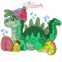 Rainy Baby Dinosaur-6 Embroidery Design Pattern-1