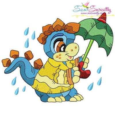 Rainy Baby Dinosaur-5 Embroidery Design Pattern-1