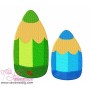 Colorful Pencils Embroidery Design Pattern-1
