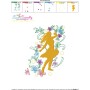 Spring Flowers Dancing Girl-4 Embroidery Design Pattern-3