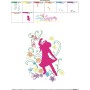 Spring Flowers Dancing Girl-3 Embroidery Design Pattern-3